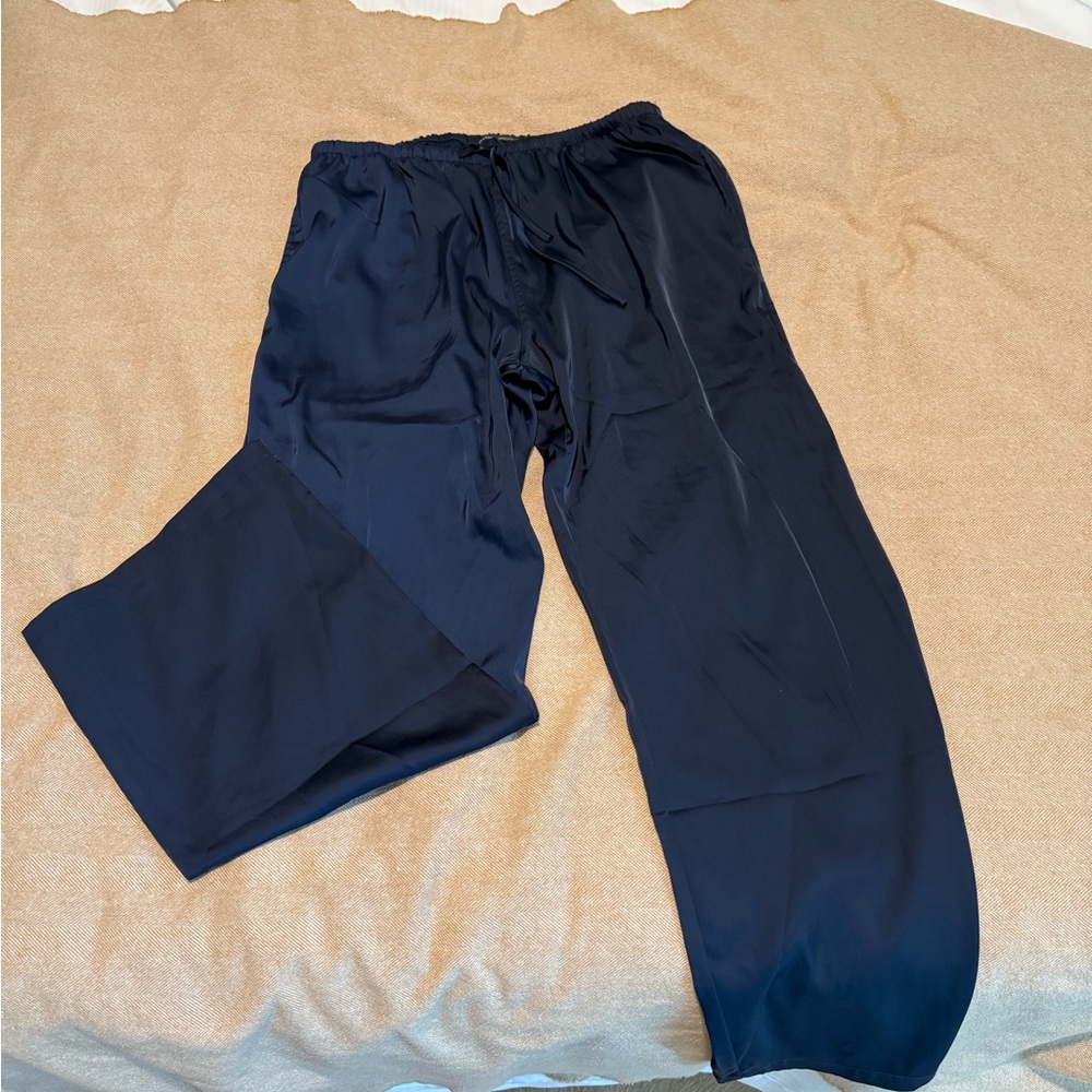 Brandy Melville Navy Satin Pants